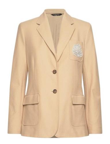 Bullion Stretch Cotton Piqué Blazer Lauren Ralph Lauren Beige