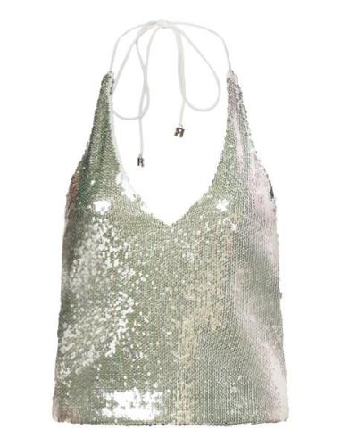 Sequins Halterneck Top ROTATE Birger Christensen White