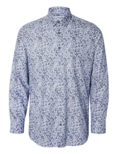 Slhslimsoho-Ethan Aop Shirt Ls Selected Homme Blue