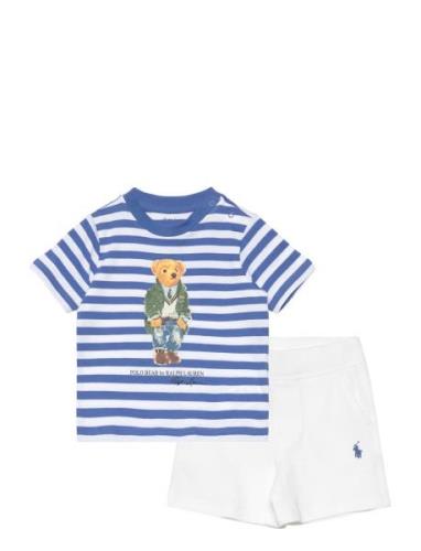 Polo Bear Cotton Tee & Mesh Short Set Ralph Lauren Baby Patterned