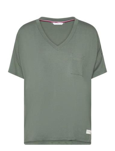 Ss Tee V Neck Tommy Hilfiger Green