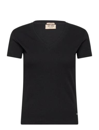 Mmnicole V-Ss Rib Tee MOS MOSH Black