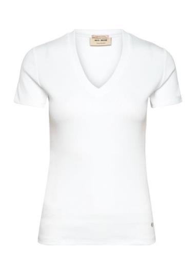 Mmnicole V-Ss Rib Tee MOS MOSH White