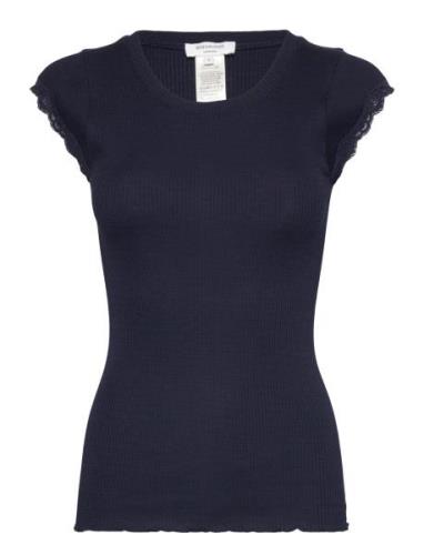 Short Sleeve Top W/ Lace Rosemunde Navy