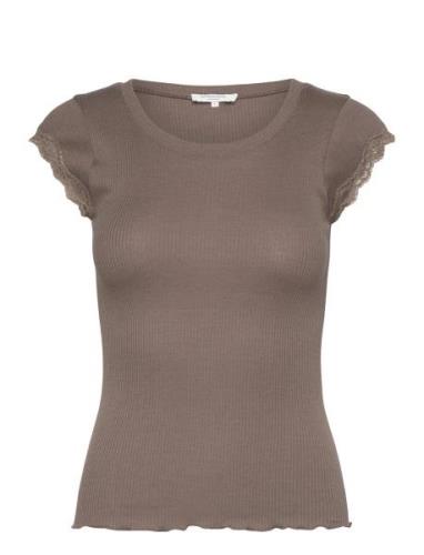 Short Sleeve Top W/ Lace Rosemunde Brown