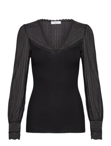 Silk T-Shirt W/ Lace Rosemunde Black