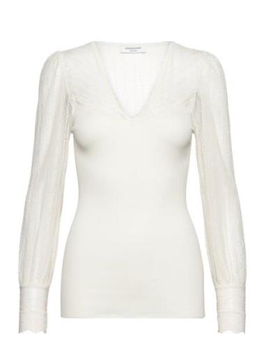 Silk T-Shirt W/ Lace Rosemunde White