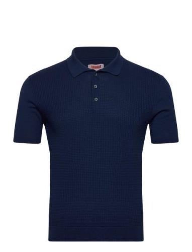 Waffle Polo Ss Baracuta Navy