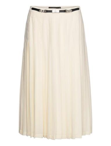 Tk!!! Pleated Georgette Skirt Lauren Ralph Lauren Cream