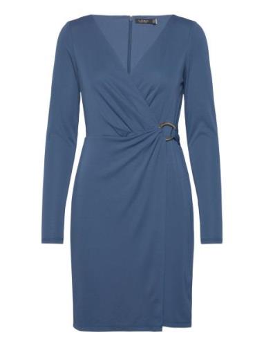 Ring-Trim Stretch Jersey Cocktail Dress Lauren Ralph Lauren Blue