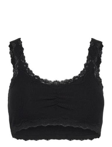 Silk Bralette W/ Lace Rosemunde Black