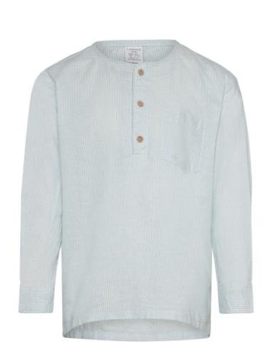 Shirt Ls Linen Blend Lindex Blue