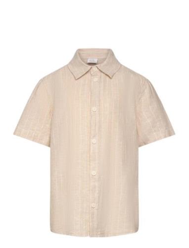 Shirt Ss Linen Blend Lindex Beige