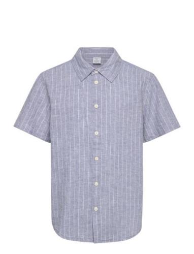 Shirt Ss Linen Blend Lindex Blue