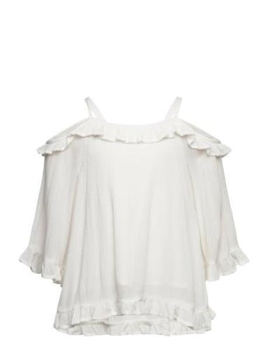 Blouse Cold Shoulder Frills Lindex White