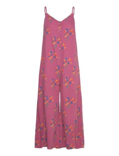 Fireworks Print Butt D Sleeveless Overall Bobo Choses Pink