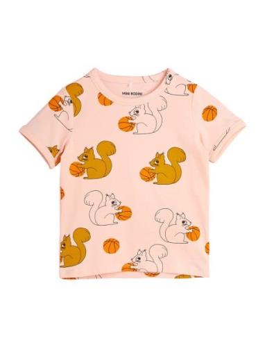 Squirrels Aop Ss Tee Mini Rodini Pink