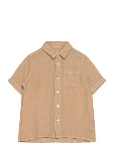 Reg. Linen Ss Shirt GANT Beige