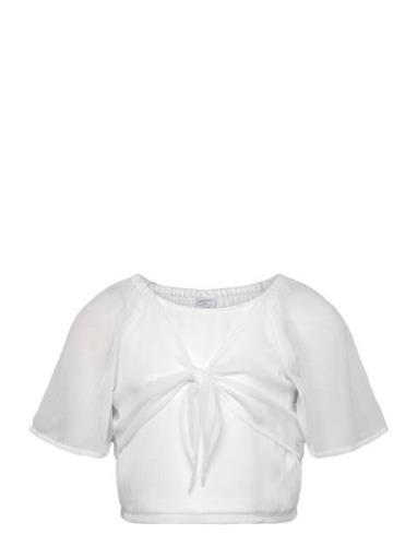 Blouse With Knot At Front Lindex White