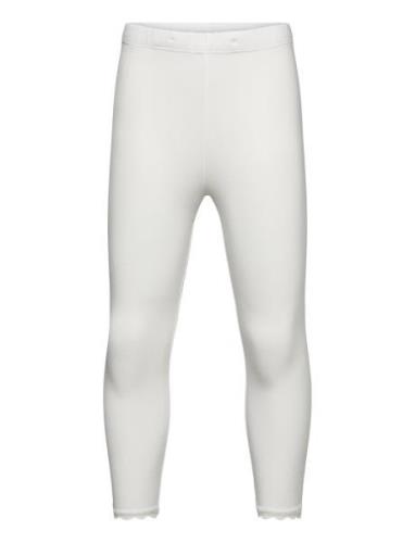 Capri Leggings With Lace Lindex White