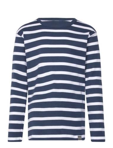 Trio Rib Tobino Tee Ls Mads Nørgaard Blue