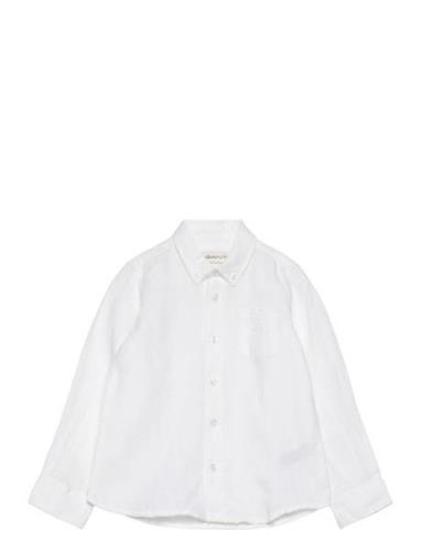 Reg. Linen Ls B.d. Shirt GANT White