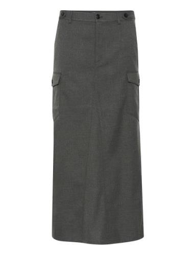 Paulagz Melange Hw Long Skirt Gestuz Grey