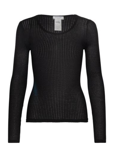 Belize Long Sleeve Pointelle T-Shir Rosemunde Black