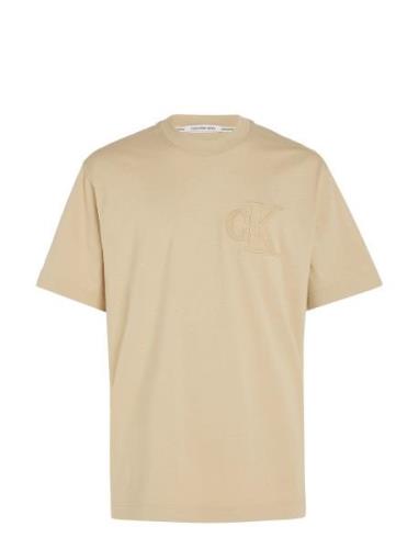 Ck Applique Tee Calvin Klein Jeans Beige