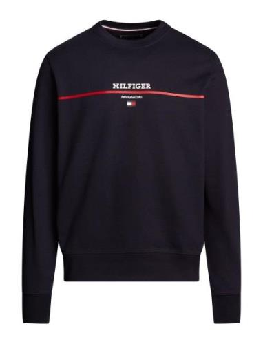 Hilfiger Stripe Terry Sweatshirt Tommy Hilfiger Navy