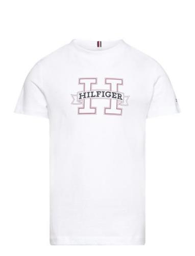 H Print Regular Tee Ss Tommy Hilfiger White