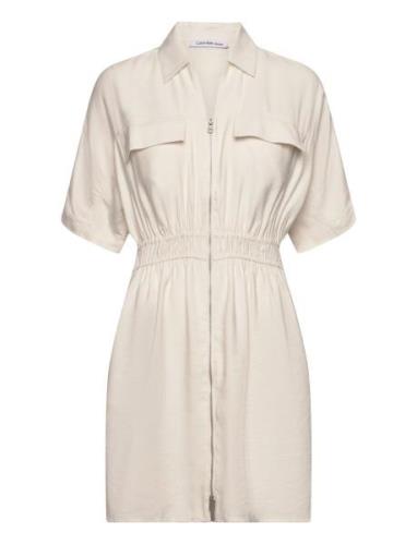 Viscose Day Dress Calvin Klein Jeans Cream