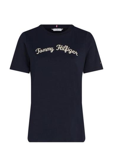 Reg Script C-Nk Ss Tommy Hilfiger Navy