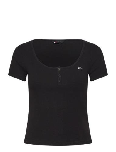 Tjw Slim Henley Top Ss Tommy Jeans Black