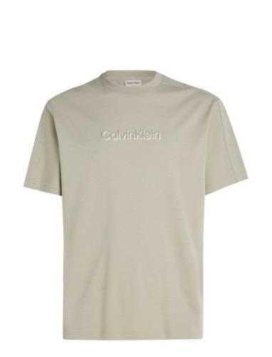 Shadow Embossed Logo T-Shirt Calvin Klein Beige