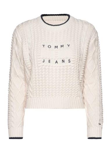 Tjw Bubble Cable Flag Crew Tommy Jeans Cream