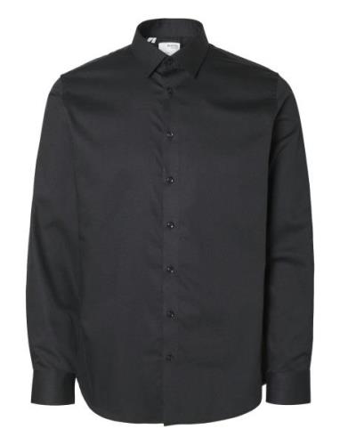 Slhslim-Performance Shirt Ls Noos Selected Homme Black