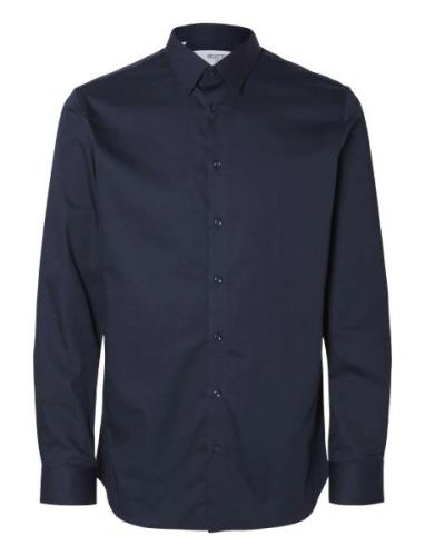 Slhslim-Performance Shirt Ls Noos Selected Homme Navy