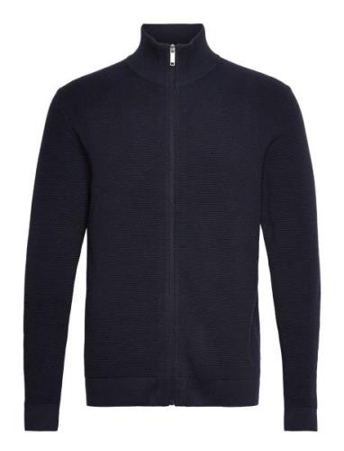 Slhross Ls Knit Structure Full Zip Noos Selected Homme Navy