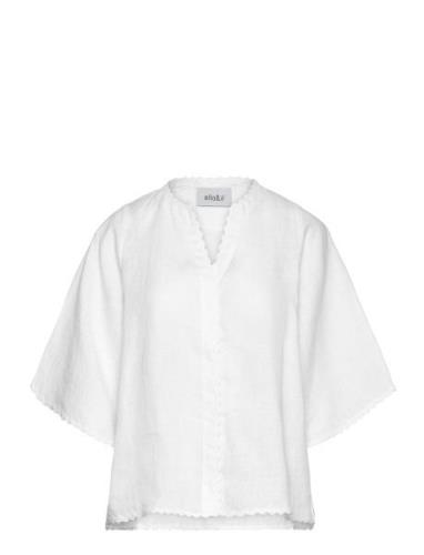 Celia Wavy Linen Shirt Ella&il White