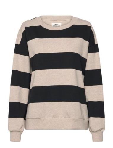 Airy Sweat Stripe Denver Sweatshirt Mads Nørgaard Beige