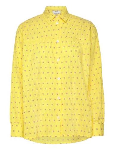 Crinckle Pop Vinny Shirt Aop Mads Nørgaard Yellow