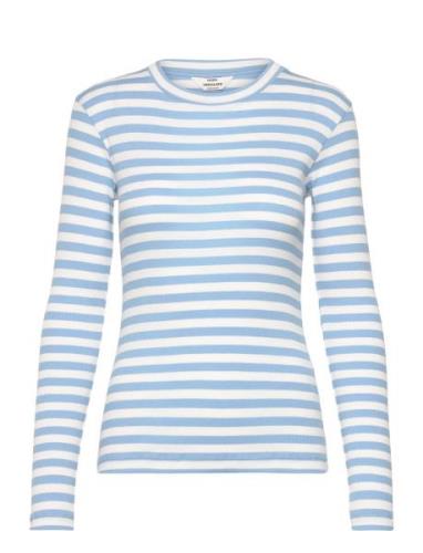 2X2 Cotton Stripe Tuba Tee Ls Mads Nørgaard Blue