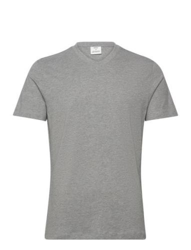 Slim-Fit Cotton V-Neck T-Shirt Mango Grey