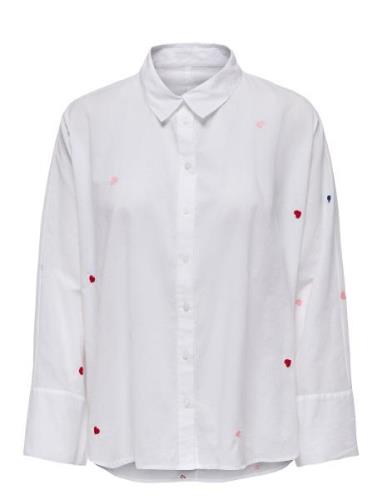 Onlnew Lina Grace Ls Emb Shirt Noos Wvn ONLY White