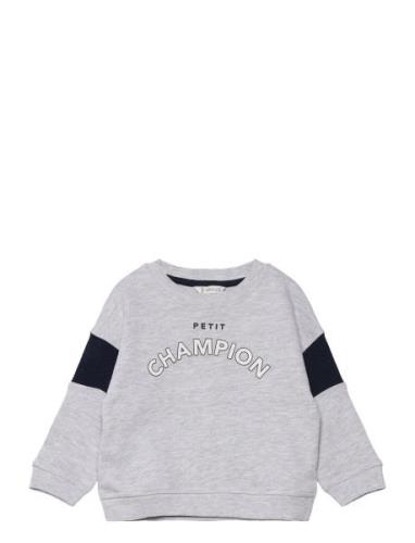 Message Printed Sweatshirt Mango Grey