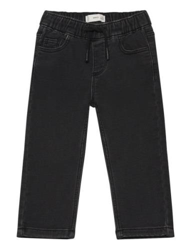 Drawstring Waist Jeans Mango Black