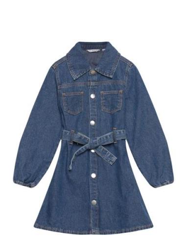 Denim Shirt Dress Mango Blue