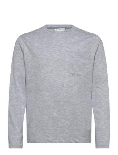 Long Sleeve Cotton T-Shirt Mango Grey