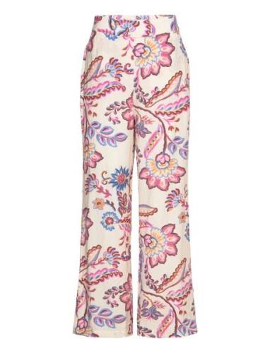 Floral Print Straight Trousers Mango Patterned